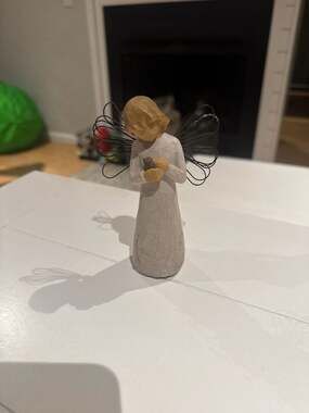 Willow Tree Angel of Healing Figurine, Sculpted Hand-Painted Angel with Bird